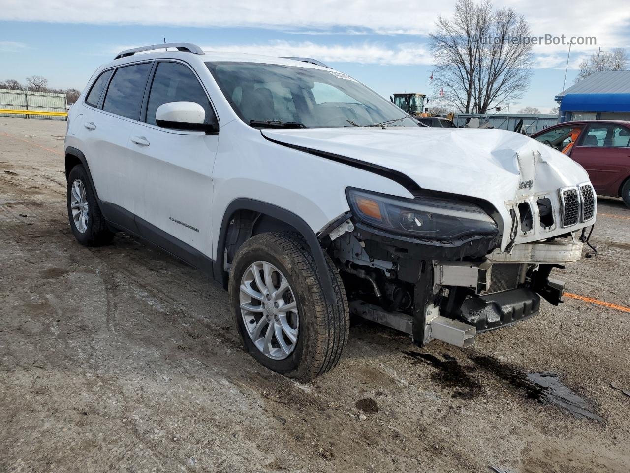 2019 Jeep Cherokee Latitude White vin: 1C4PJMCB9KD354918