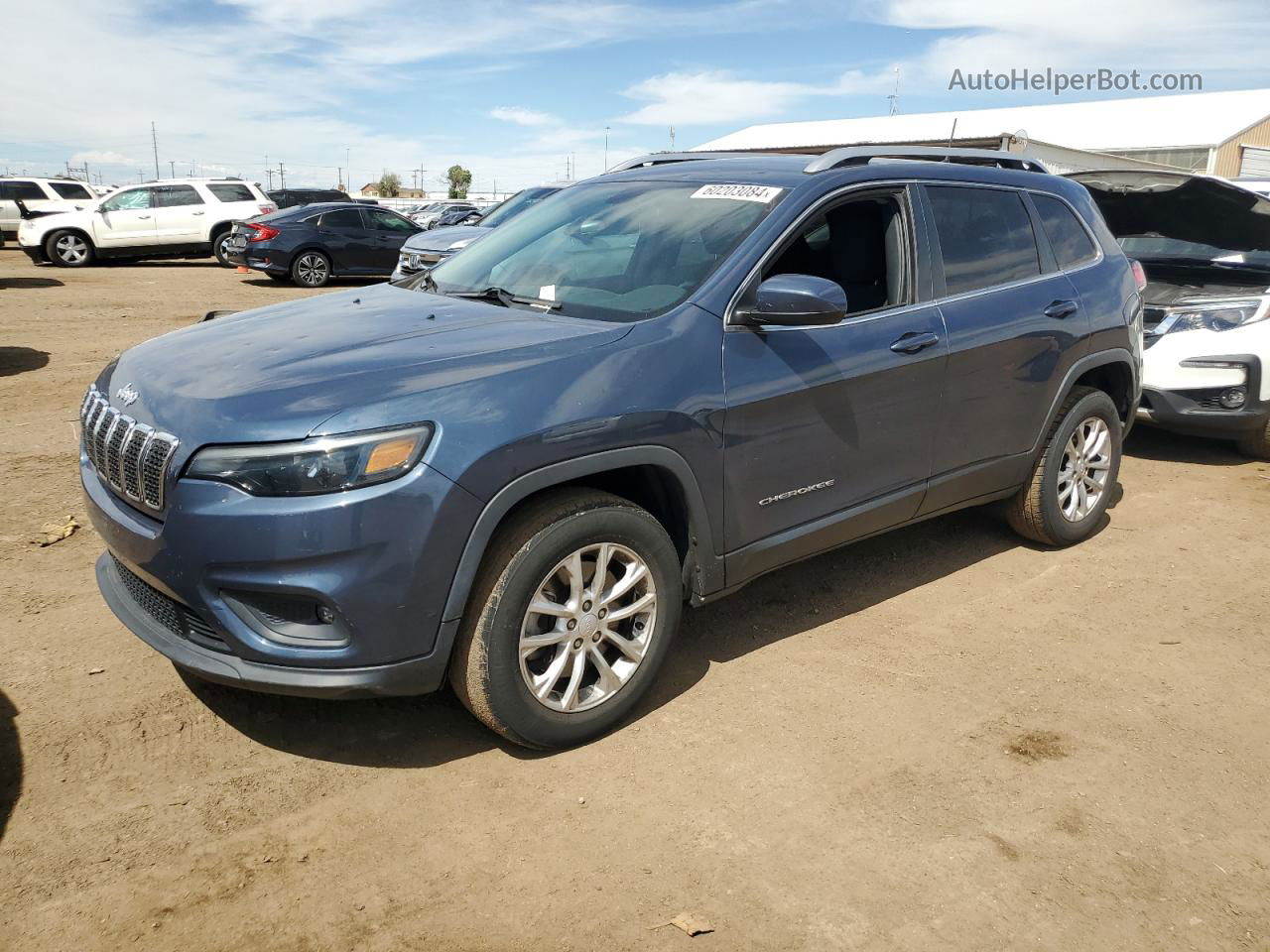 2019 Jeep Cherokee Latitude Синий vin: 1C4PJMCB9KD379849