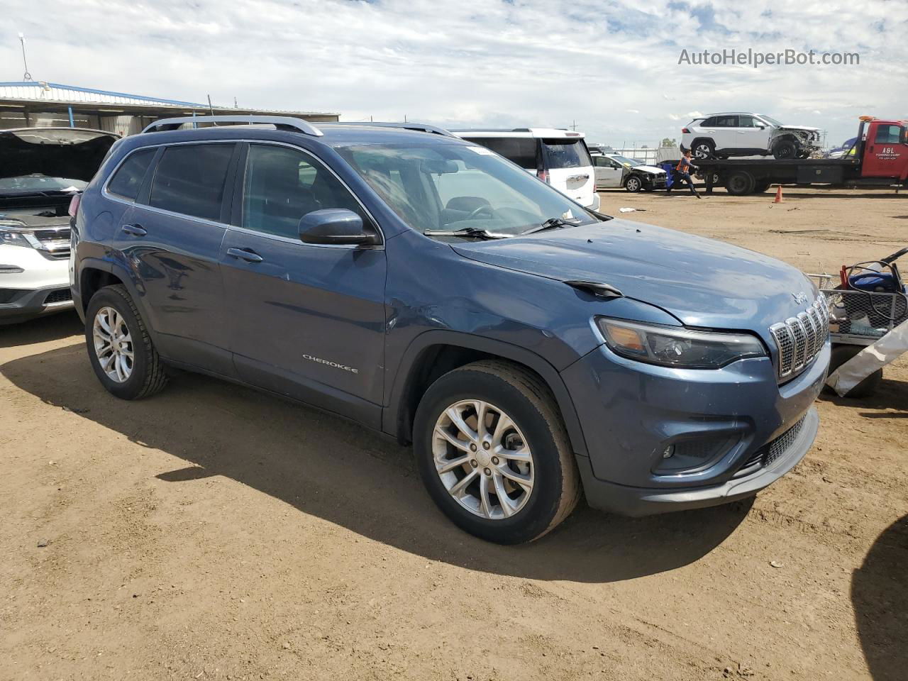 2019 Jeep Cherokee Latitude Синий vin: 1C4PJMCB9KD379849