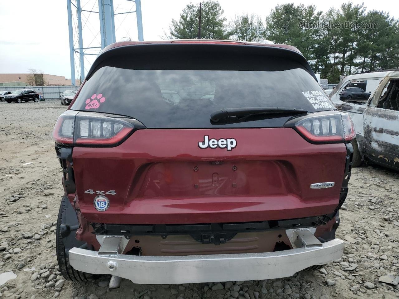 2019 Jeep Cherokee Latitude Red vin: 1C4PJMCBXKD343944