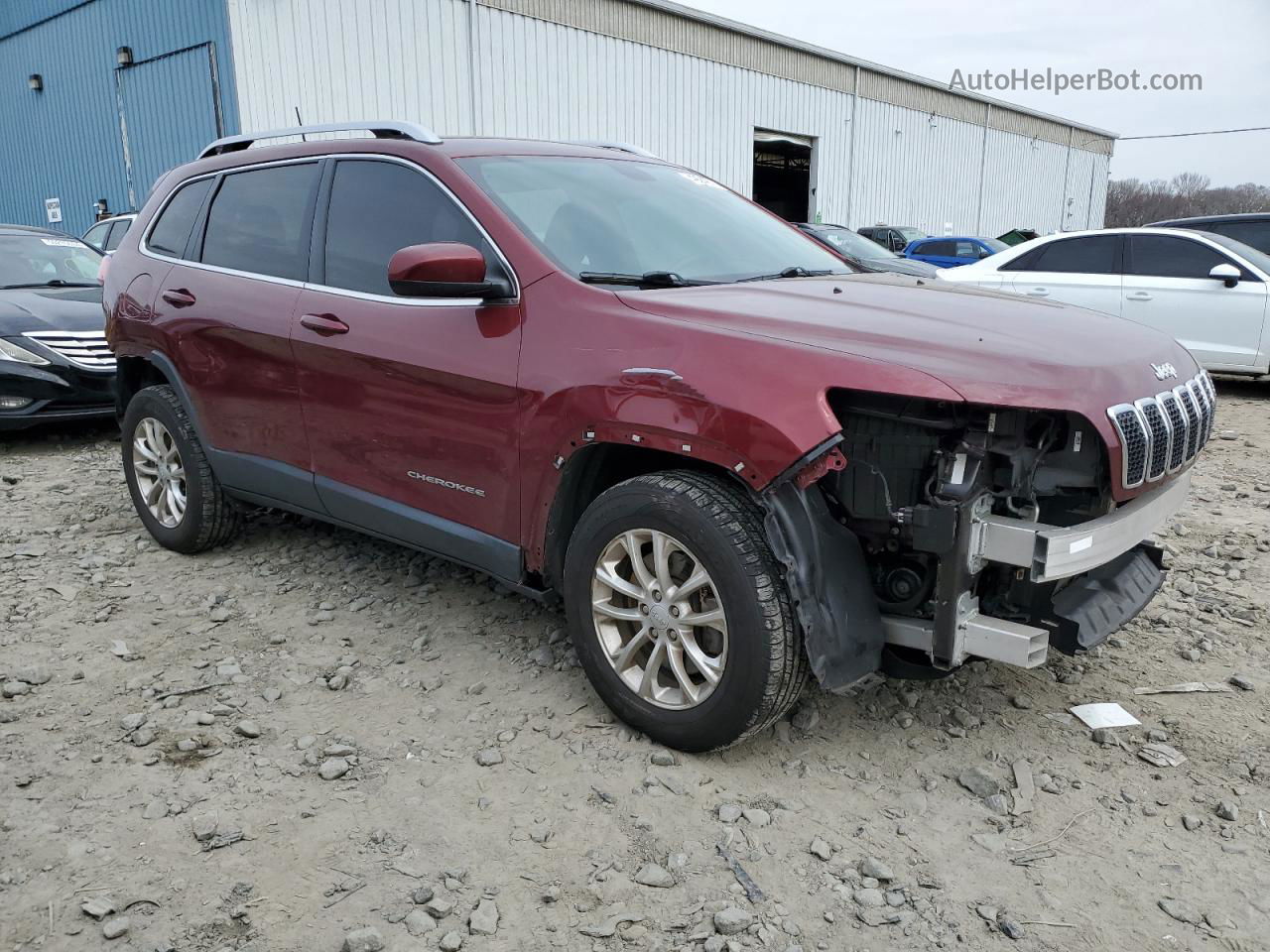 2019 Jeep Cherokee Latitude Red vin: 1C4PJMCBXKD343944