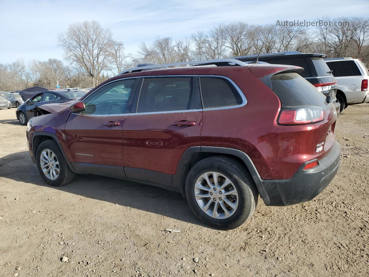 2019 Jeep Cherokee Latitude Бордовый vin: 1C4PJMCBXKD379472