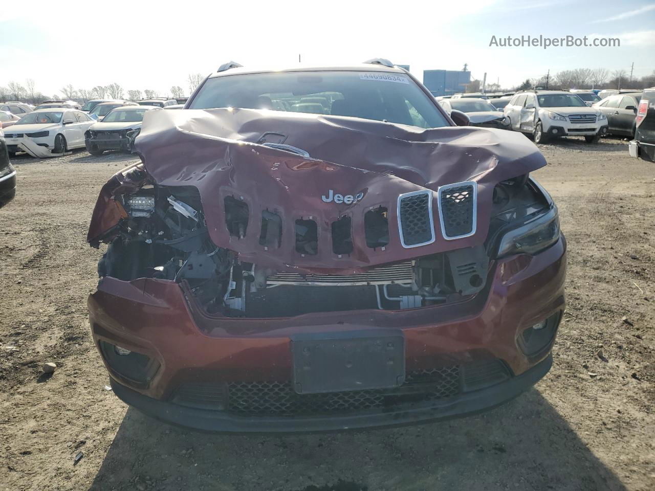 2019 Jeep Cherokee Latitude Бордовый vin: 1C4PJMCBXKD379472