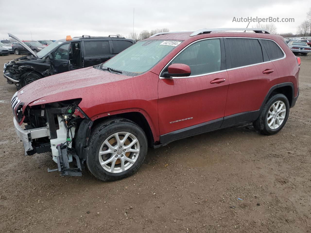 2015 Jeep Cherokee Latitude Red vin: 1C4PJMCS0FW626119