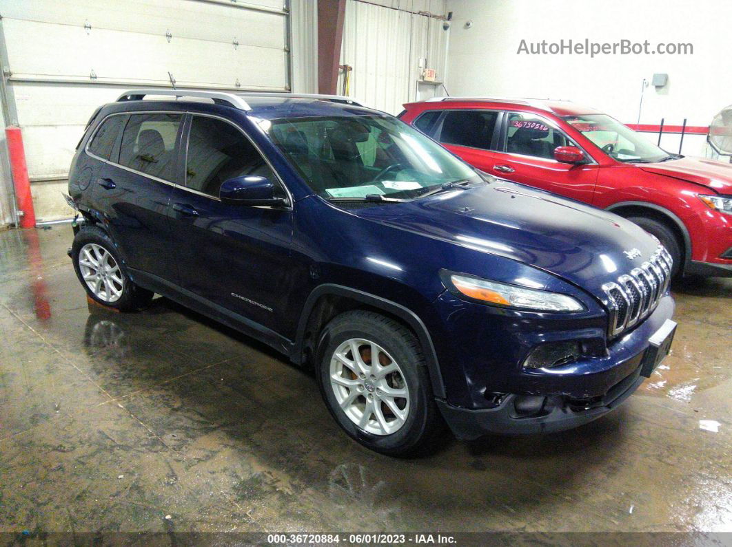 2014 Jeep Cherokee Latitude Navy vin: 1C4PJMCS1EW214130