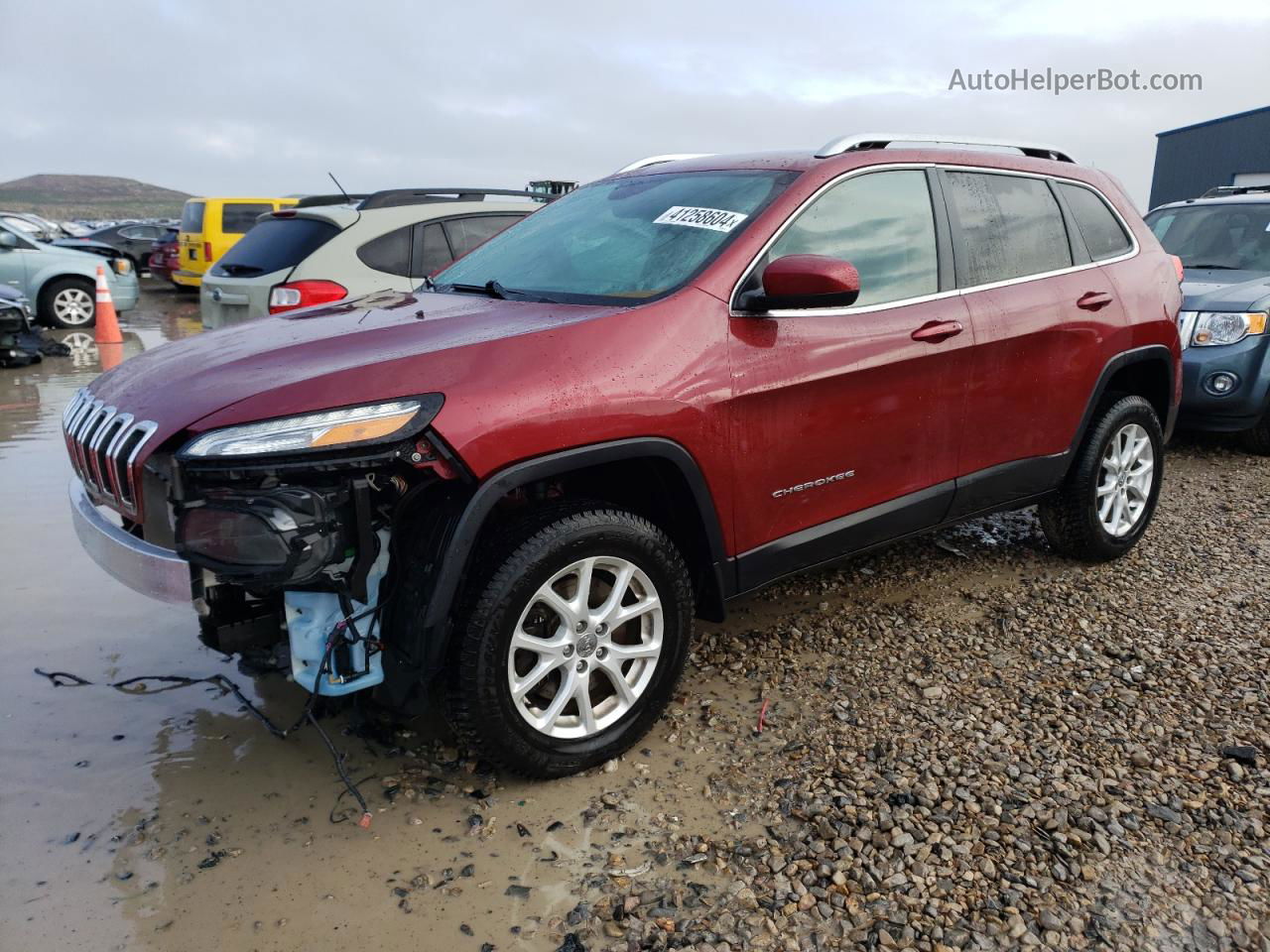 2014 Jeep Cherokee Latitude Red vin: 1C4PJMCS2EW246620