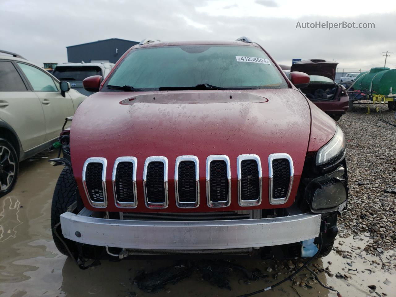 2014 Jeep Cherokee Latitude Red vin: 1C4PJMCS2EW246620