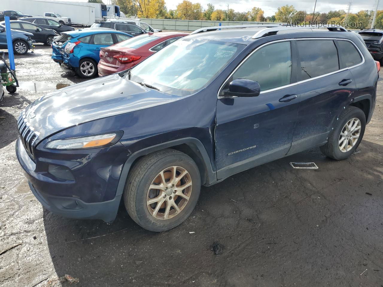 2015 Jeep Cherokee Latitude Синий vin: 1C4PJMCS3FW635171