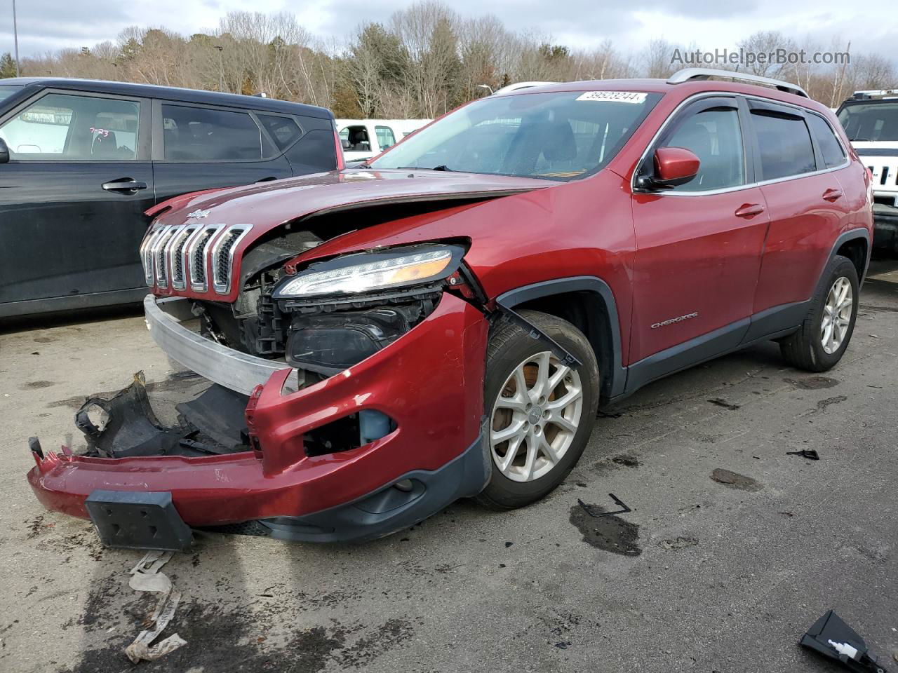 2016 Jeep Cherokee Latitude Красный vin: 1C4PJMCS4GW227859