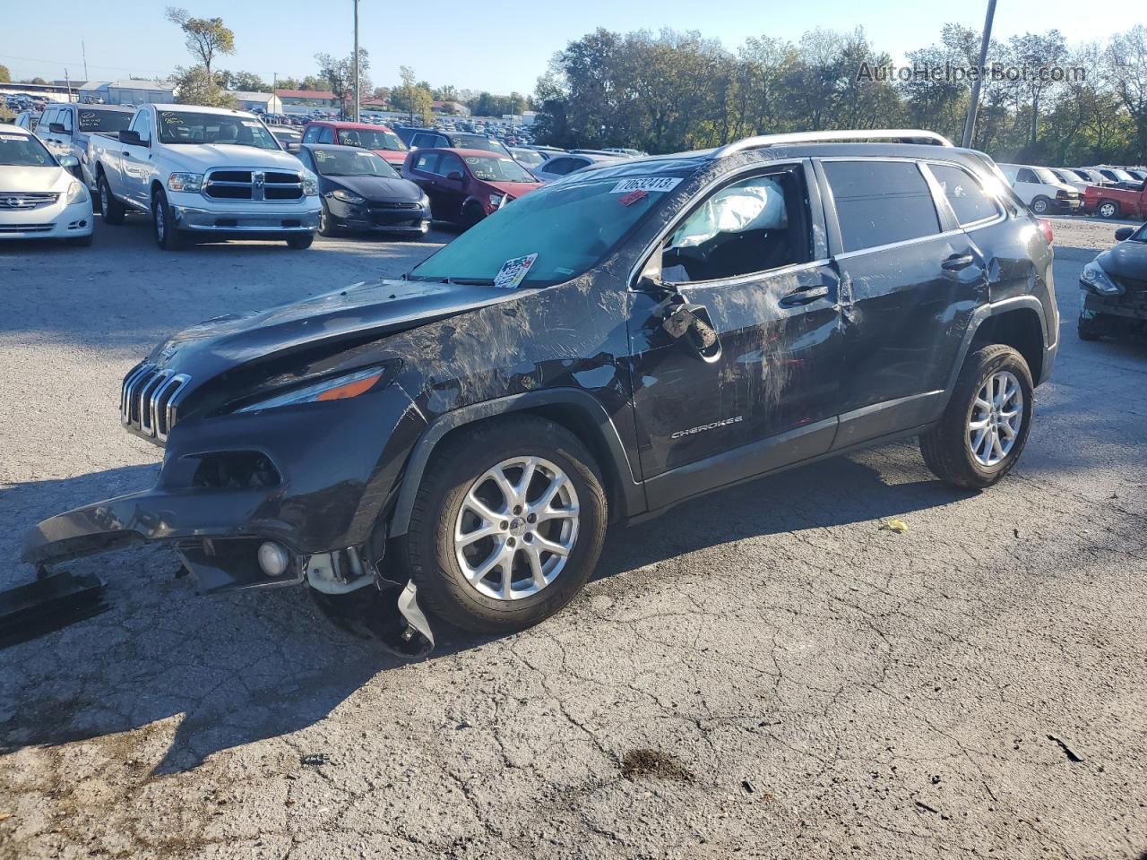 2015 Jeep Cherokee Latitude Black vin: 1C4PJMCS5FW773455