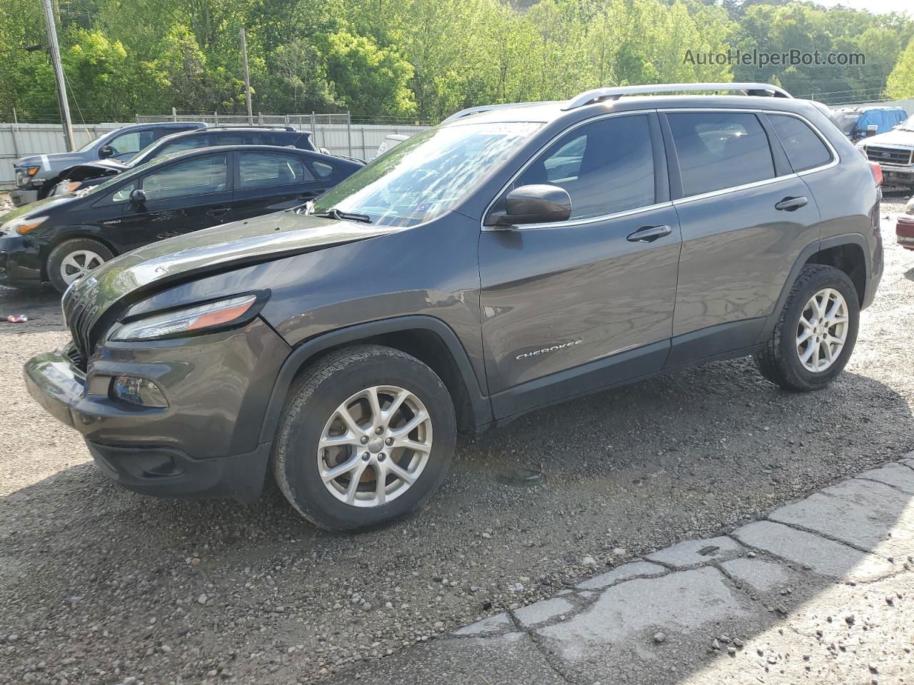 2015 Jeep Cherokee Latitude Gray vin: 1C4PJMCS6FW557758