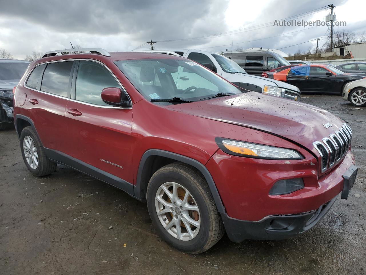 2015 Jeep Cherokee Latitude Red vin: 1C4PJMCS6FW588816