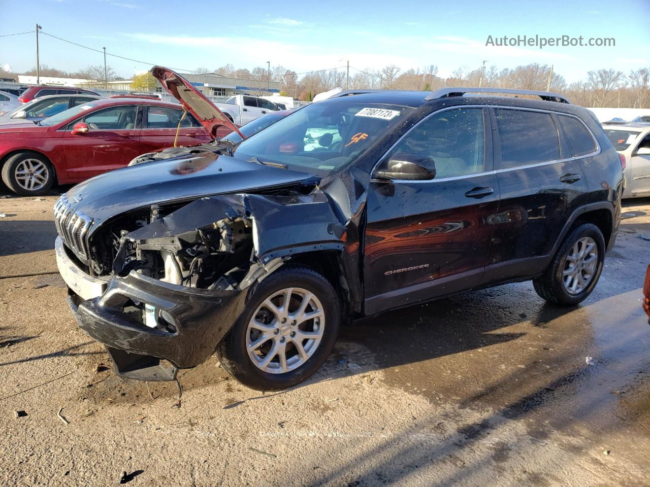 2015 Jeep Cherokee Latitude Black vin: 1C4PJMCS7FW652801