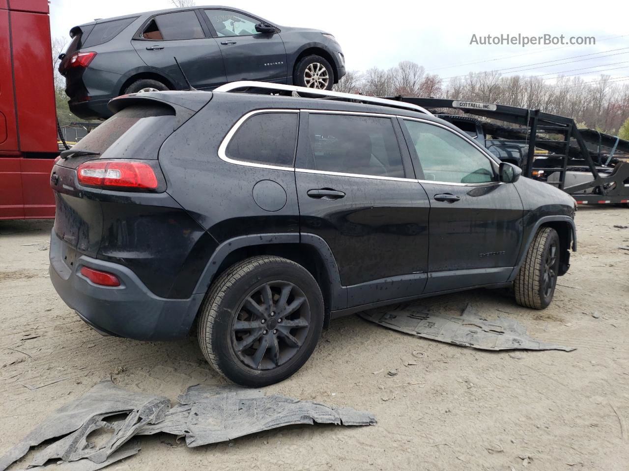 2015 Jeep Cherokee Latitude Black vin: 1C4PJMCS7FW665726