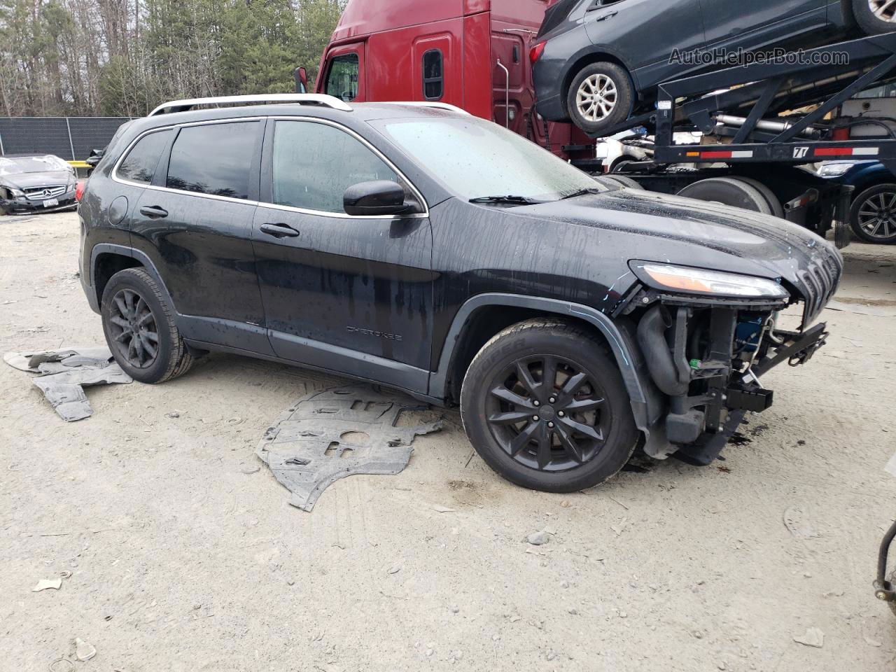 2015 Jeep Cherokee Latitude Black vin: 1C4PJMCS7FW665726