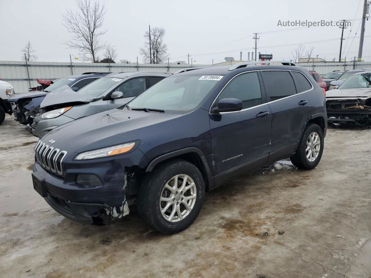 2014 Jeep Cherokee Latitude Синий vin: 1C4PJMCS8EW205974