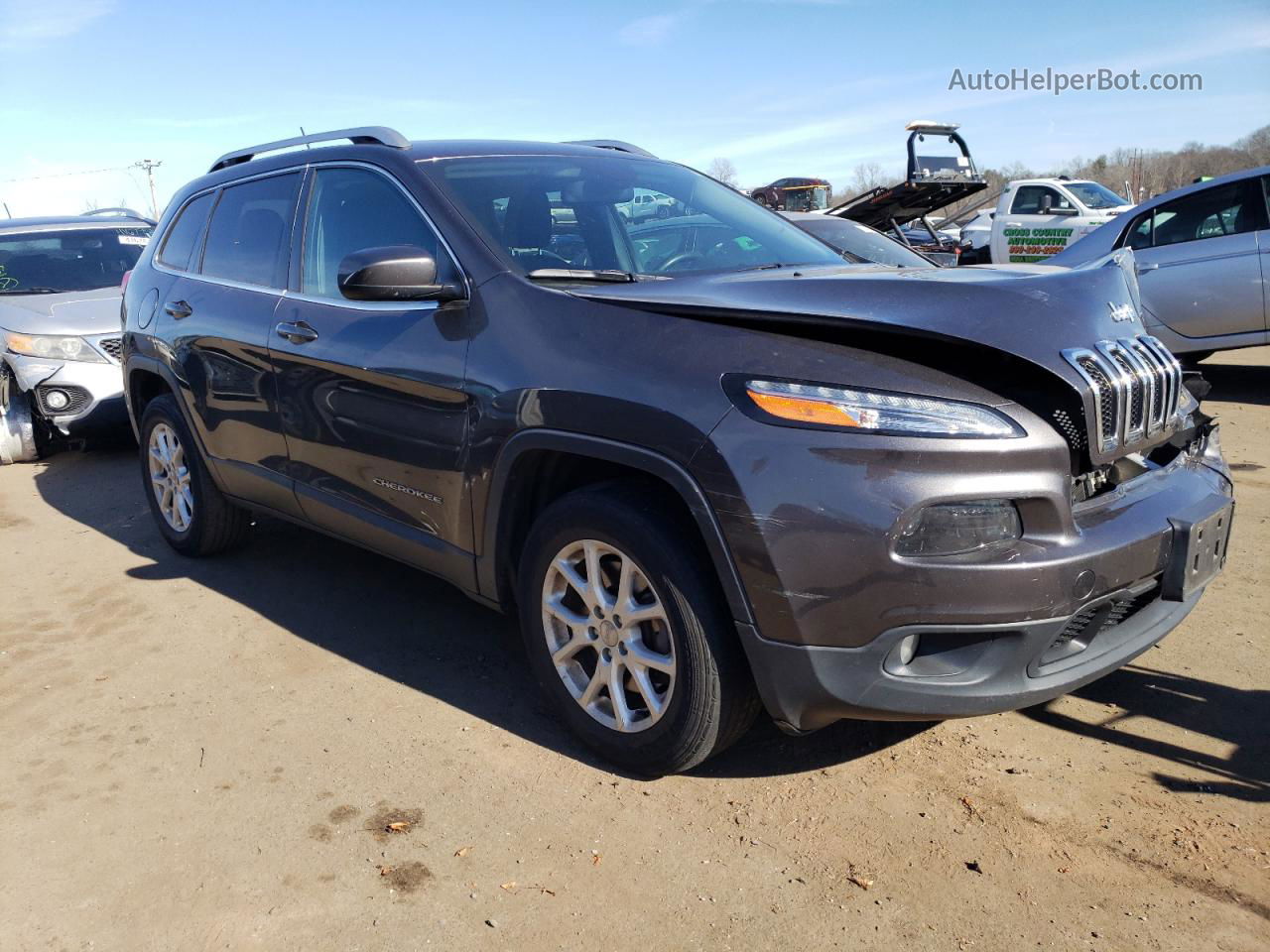 2015 Jeep Cherokee Latitude Gray vin: 1C4PJMCS8FW552674