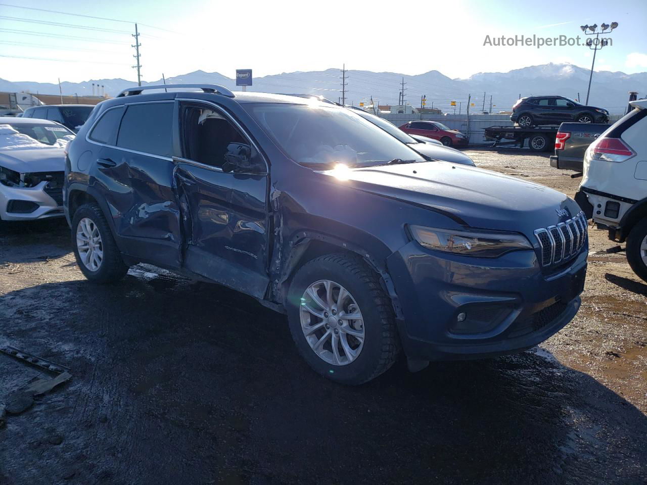 2019 Jeep Cherokee Latitude Синий vin: 1C4PJMCX2KD371622