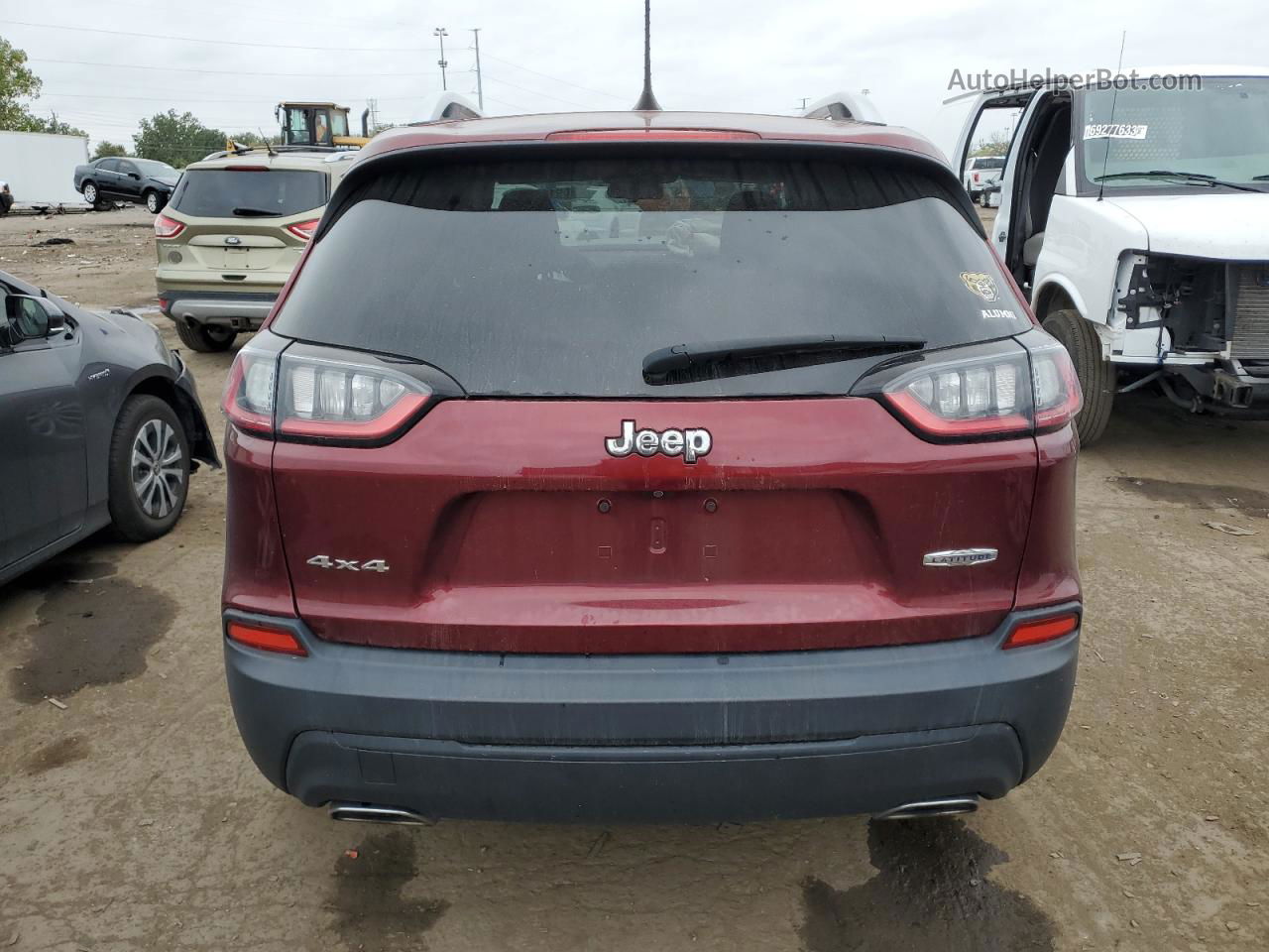 2019 Jeep Cherokee Latitude Burgundy vin: 1C4PJMCX7KD330645