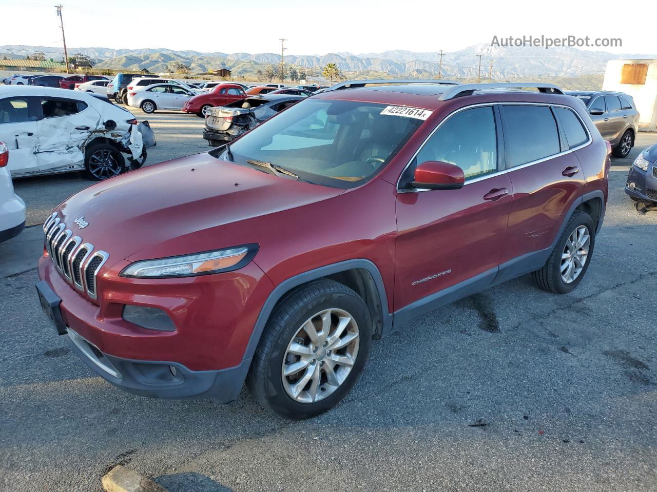 2014 Jeep Cherokee Limited Red vin: 1C4PJMDB2EW141767