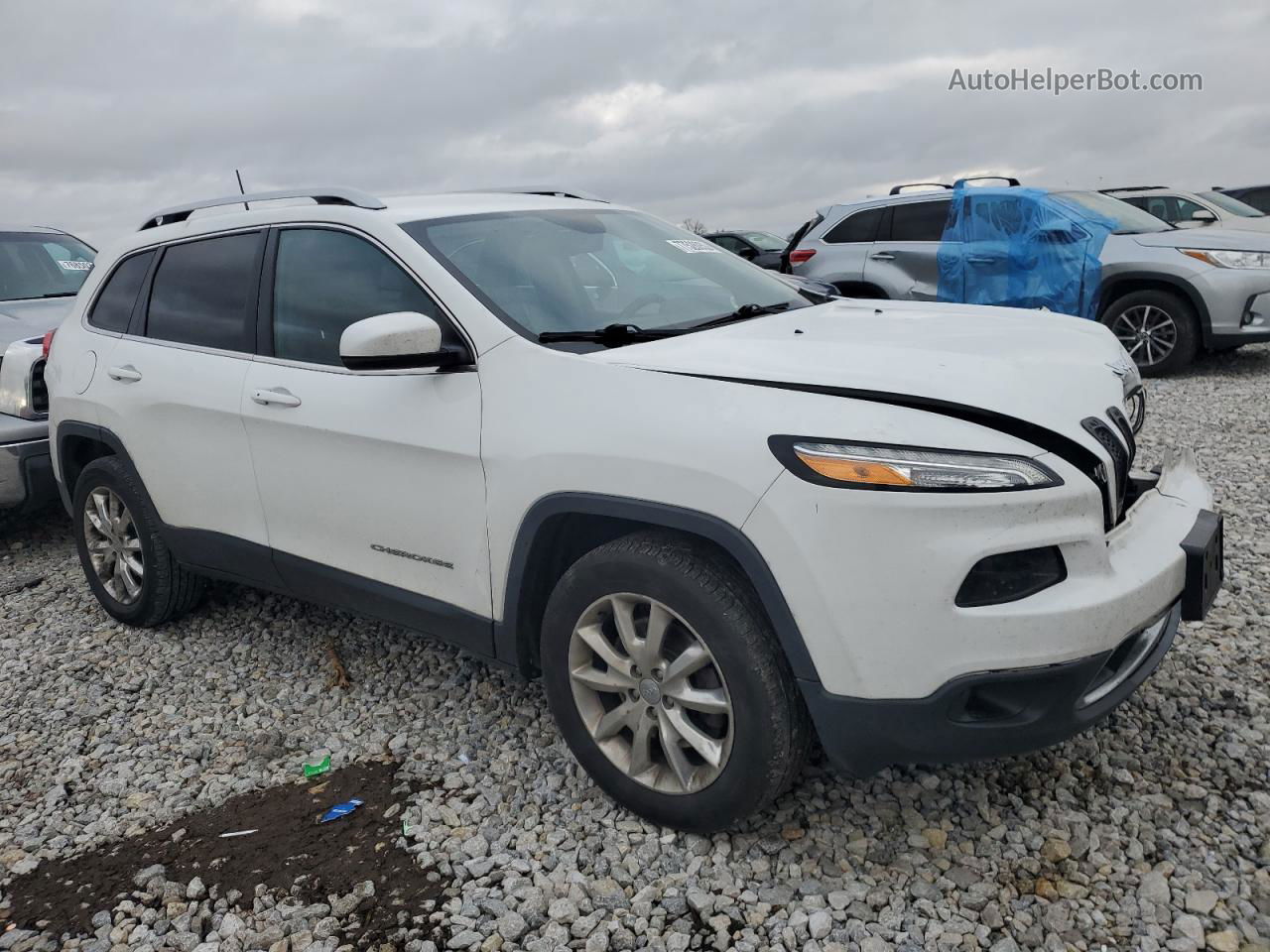 2016 Jeep Cherokee Limited White vin: 1C4PJMDB2GW295723