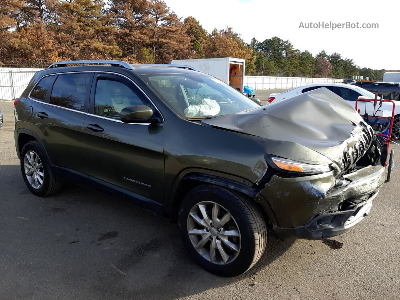 2015 Jeep Cherokee Limited Green vin: 1C4PJMDB3FW699239