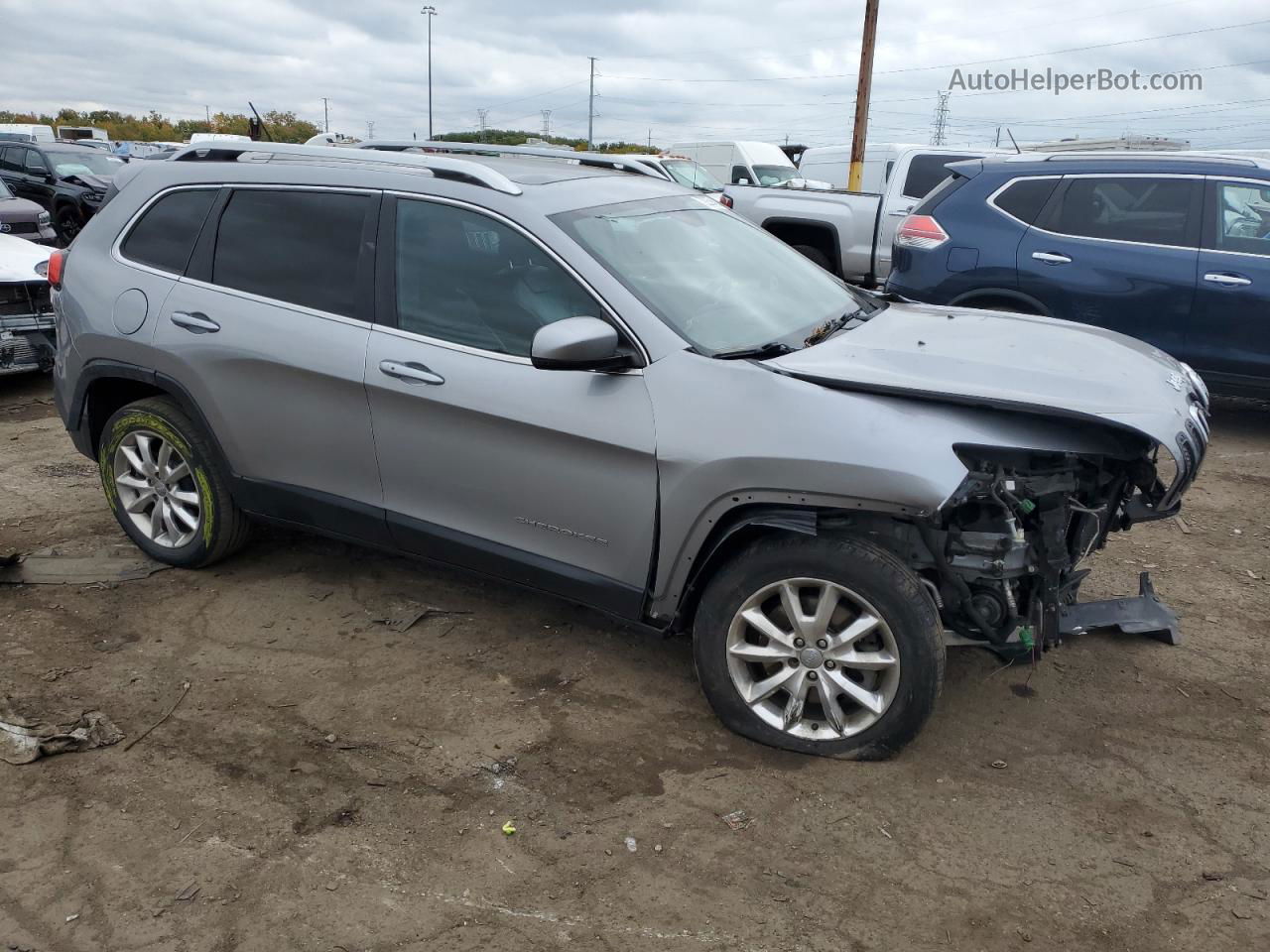 2015 Jeep Cherokee Limited Серебряный vin: 1C4PJMDB4FW600041