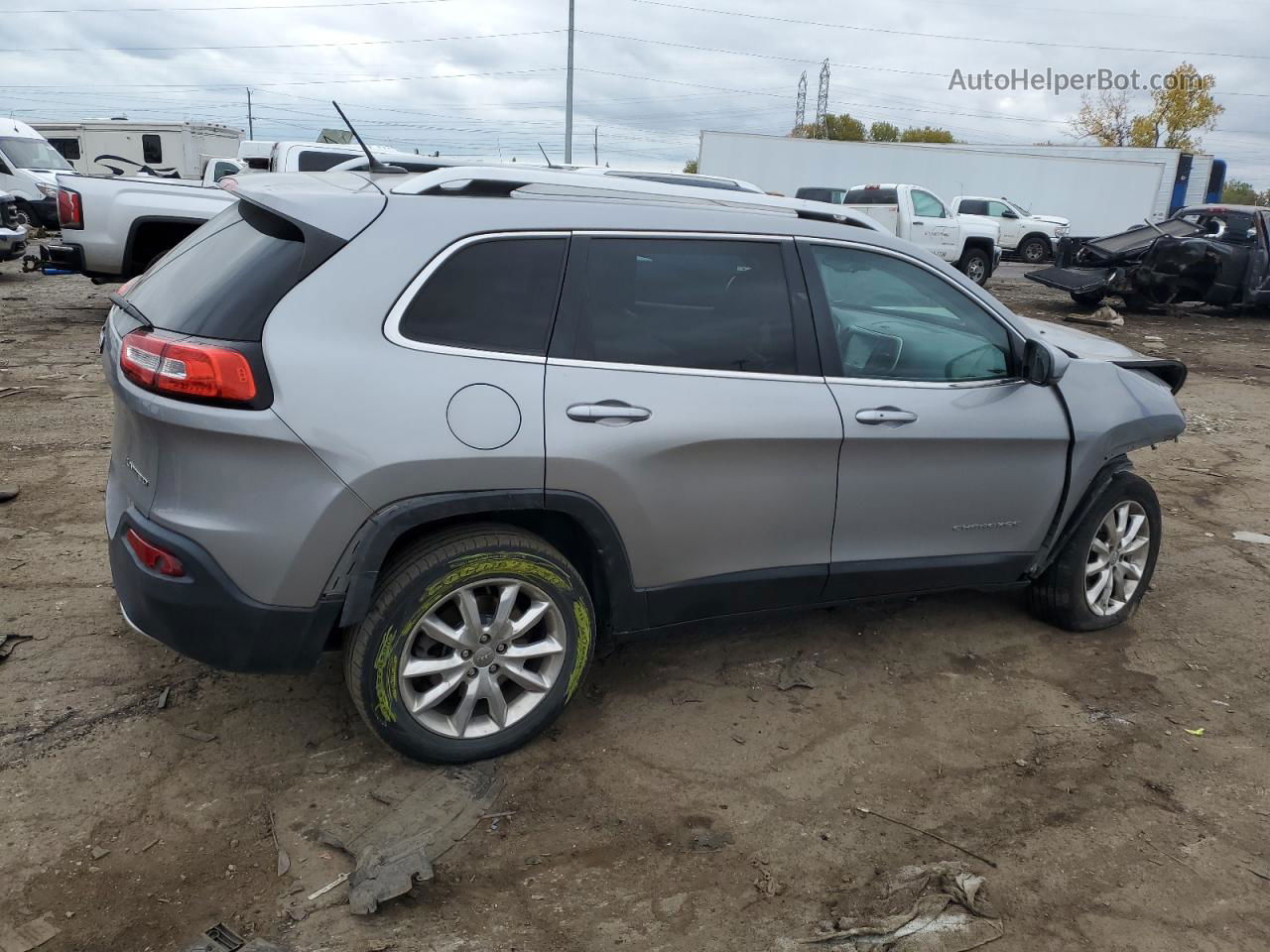 2015 Jeep Cherokee Limited Silver vin: 1C4PJMDB4FW600041