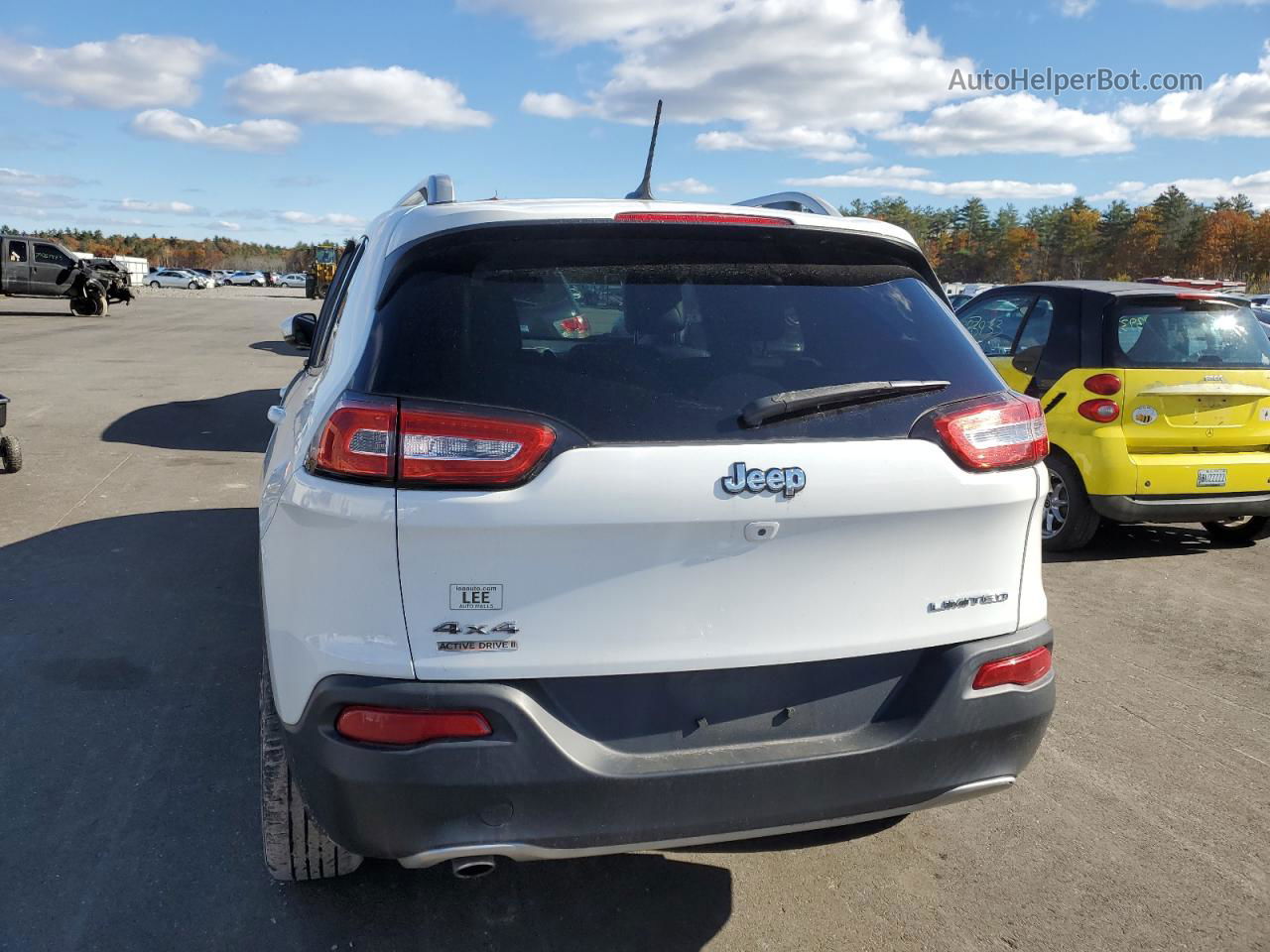 2014 Jeep Cherokee Limited White vin: 1C4PJMDB5EW317288