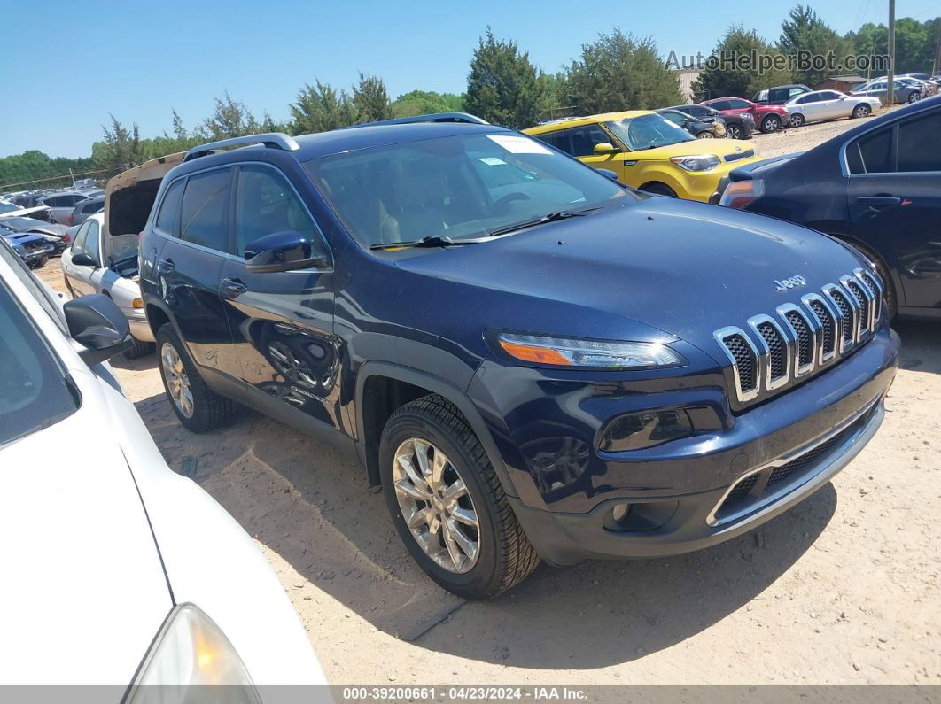 2015 Jeep Cherokee Limited Синий vin: 1C4PJMDB5FW565056