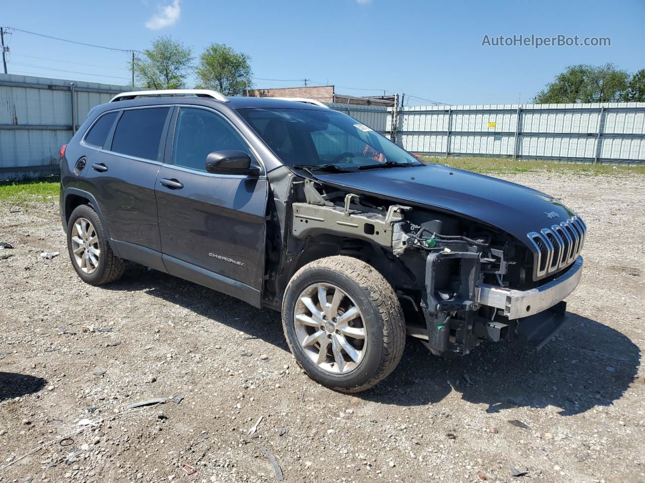 2014 Jeep Cherokee Limited Gray vin: 1C4PJMDB8EW266255