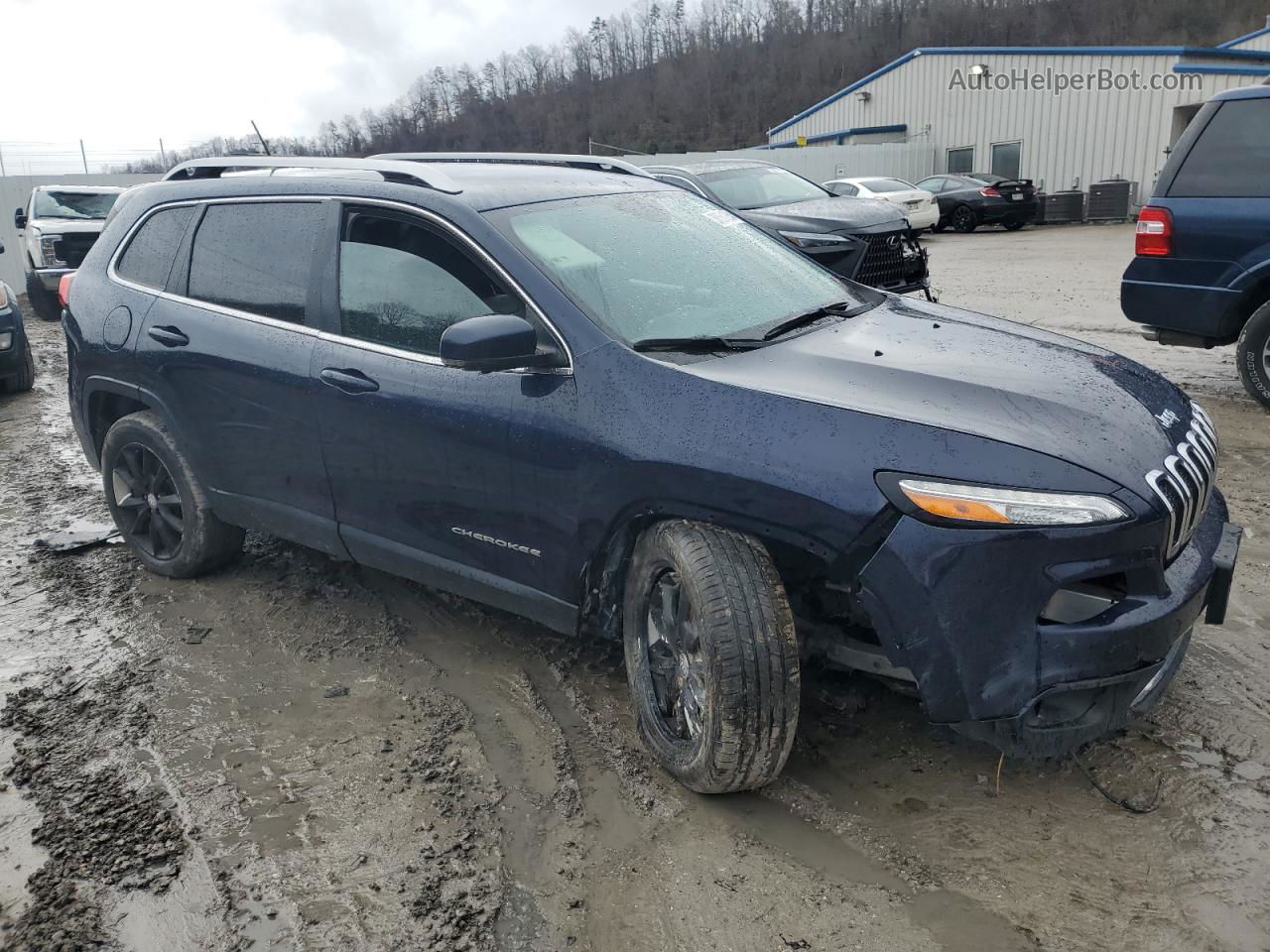 2014 Jeep Cherokee Limited Blue vin: 1C4PJMDB9EW142267