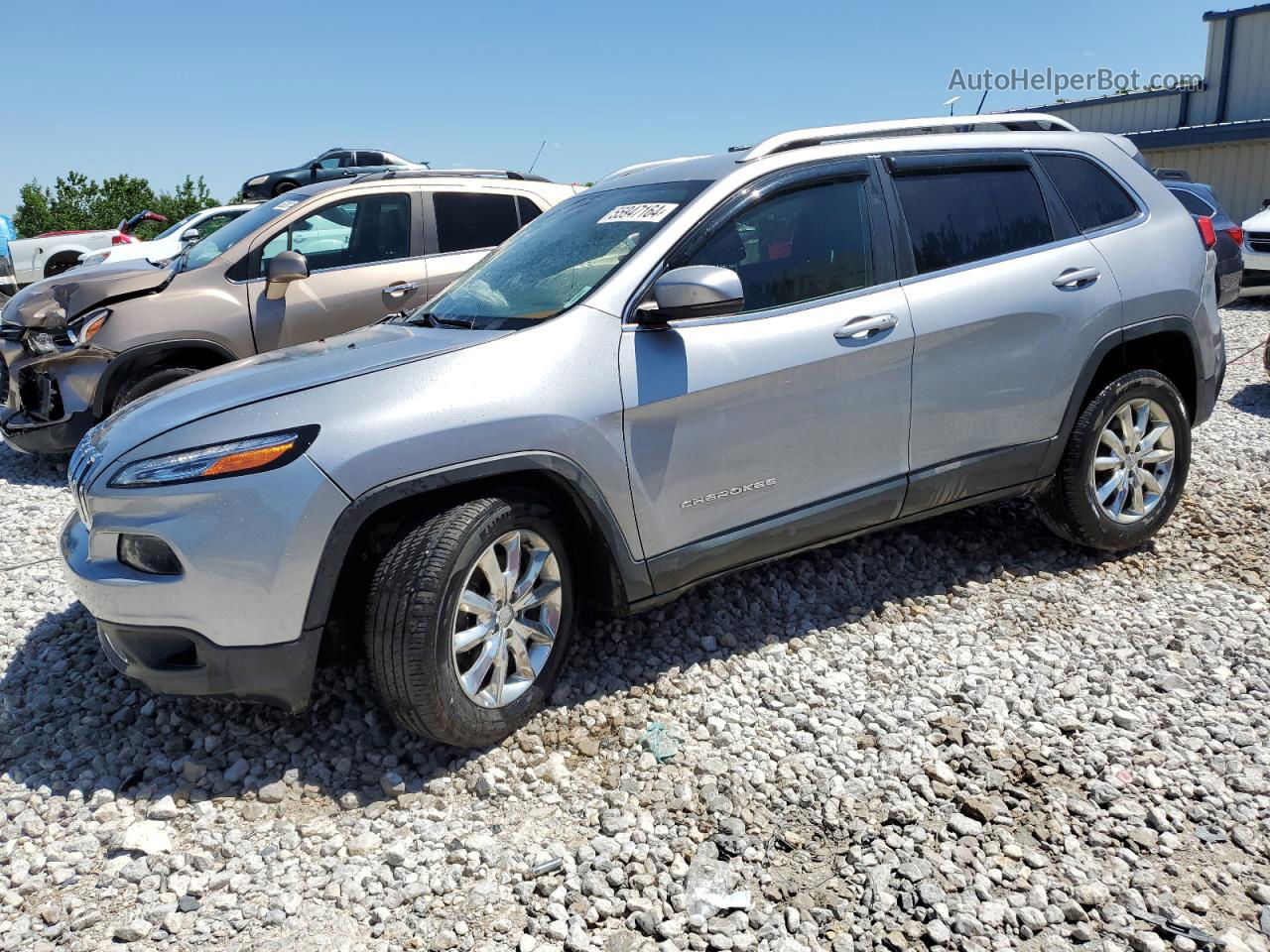 2016 Jeep Cherokee Limited Silver vin: 1C4PJMDBXGW151577