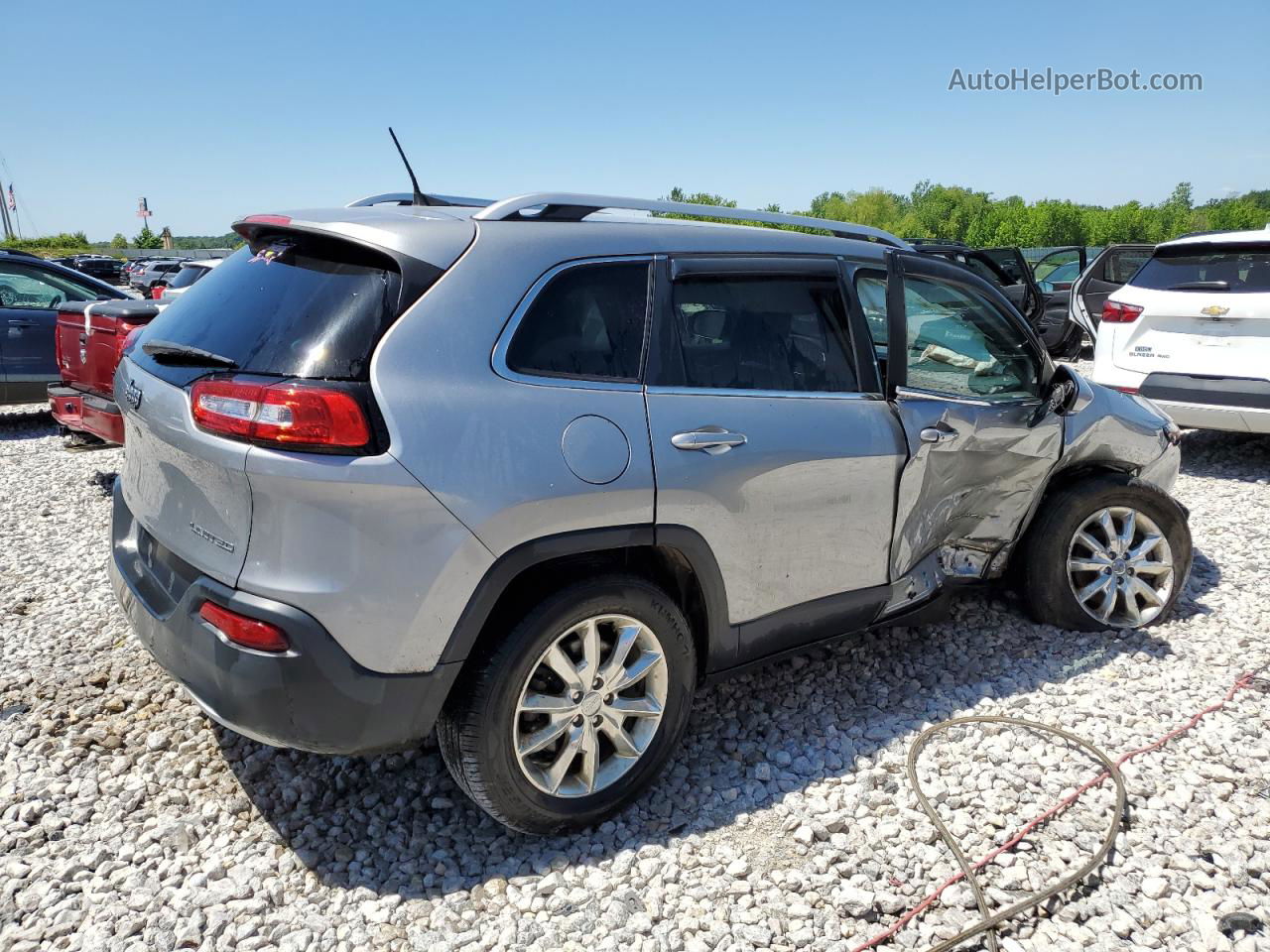 2016 Jeep Cherokee Limited Silver vin: 1C4PJMDBXGW151577