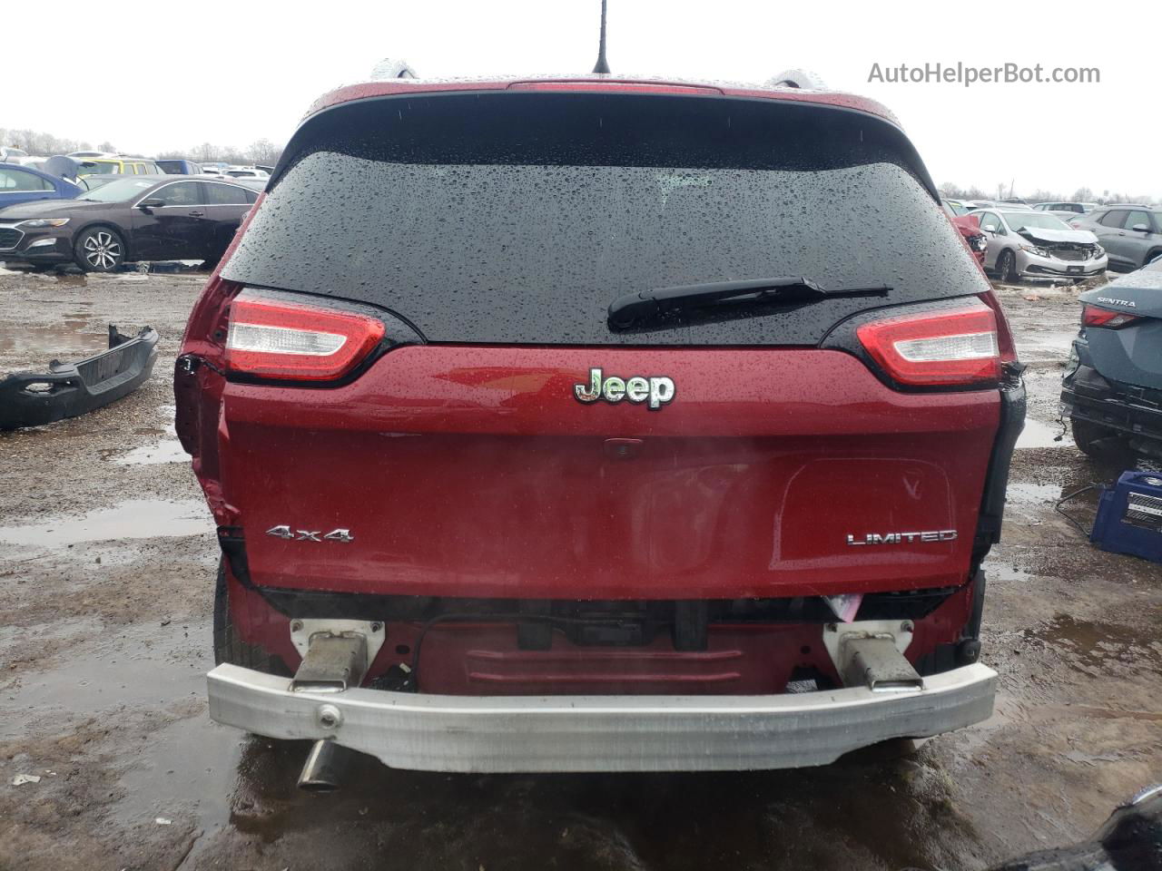 2016 Jeep Cherokee Limited Красный vin: 1C4PJMDBXGW194834