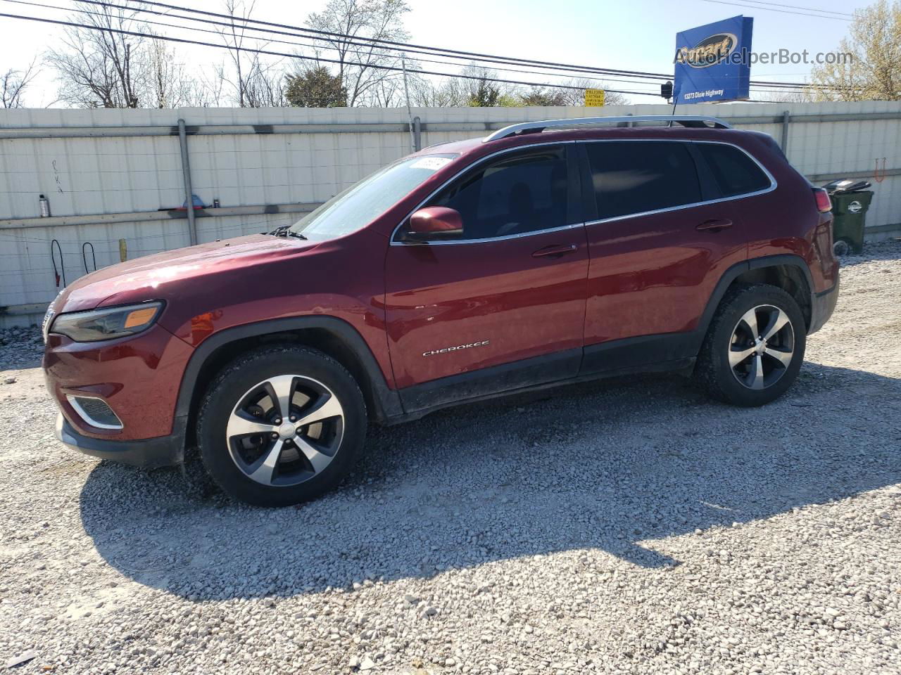 2019 Jeep Cherokee Limited Темно-бордовый vin: 1C4PJMDN0KD117761