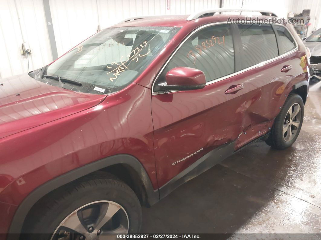 2019 Jeep Cherokee Limited 4x4 Burgundy vin: 1C4PJMDN0KD353293