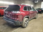 2019 Jeep Cherokee Limited Maroon vin: 1C4PJMDN6KD167905