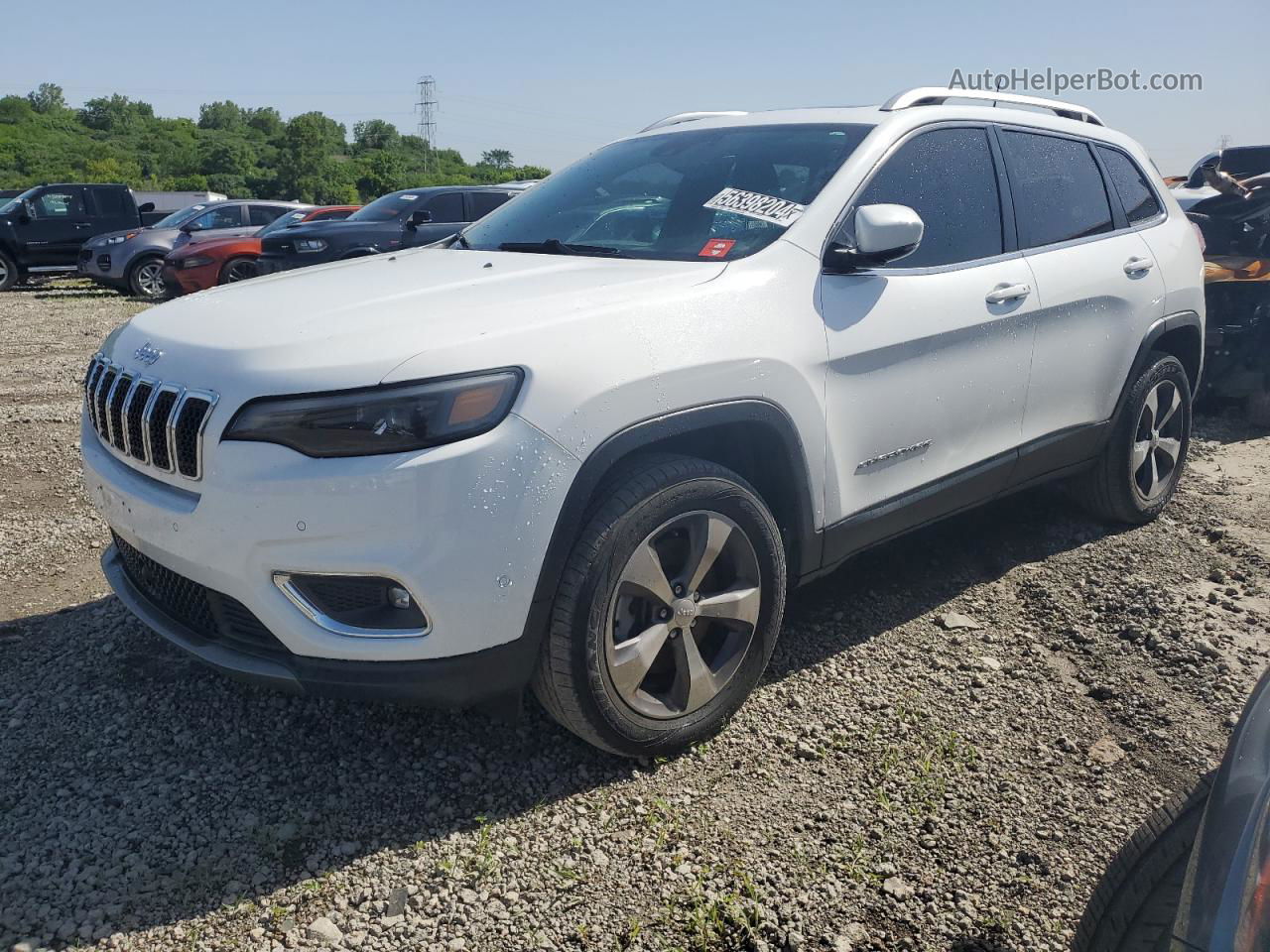 2019 Jeep Cherokee Limited White vin: 1C4PJMDNXKD214353