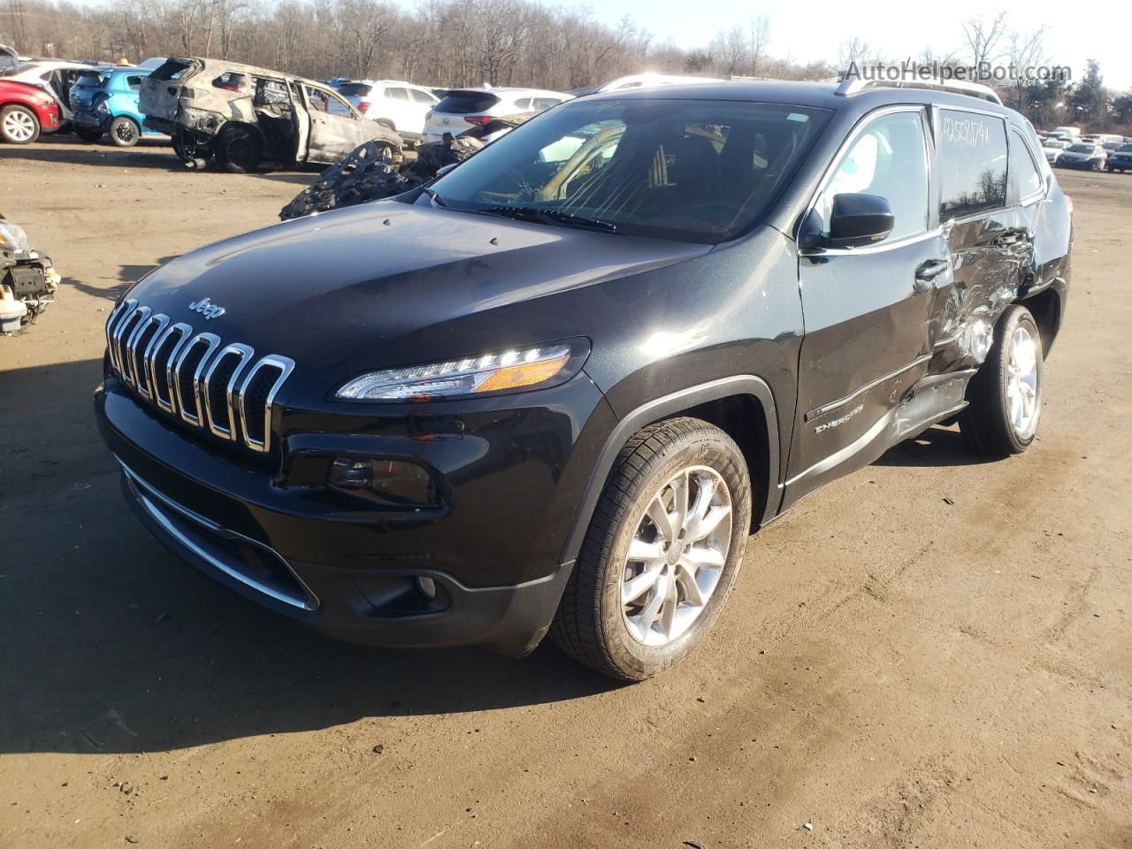 2015 Jeep Cherokee Limited Черный vin: 1C4PJMDS0FW730057