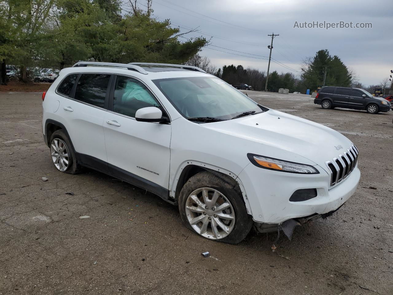 2015 Jeep Cherokee Limited White vin: 1C4PJMDS0FW741138