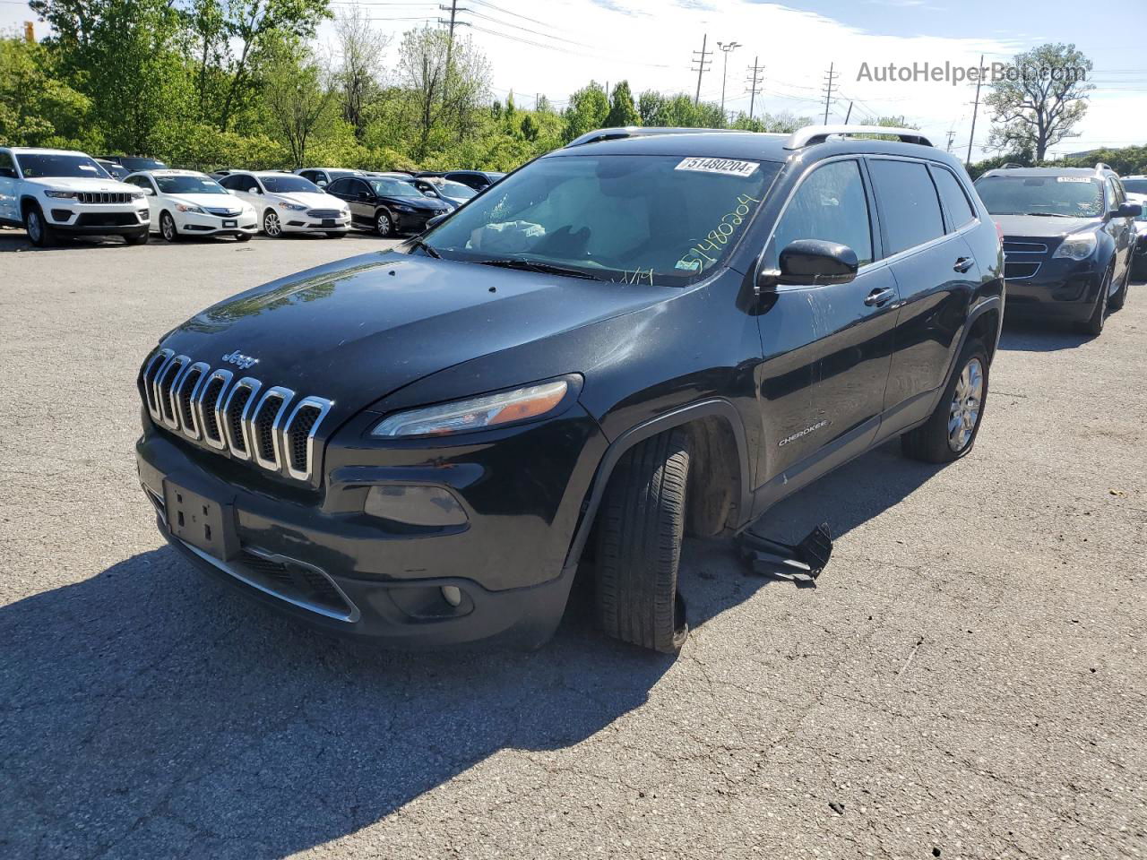 2014 Jeep Cherokee Limited Black vin: 1C4PJMDS1EW219777