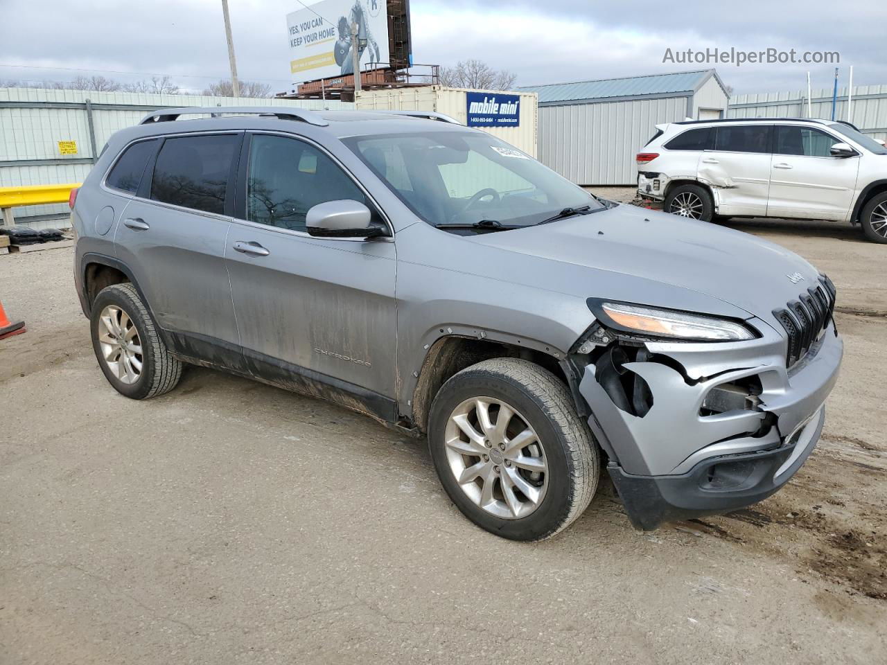 2015 Jeep Cherokee Limited Silver vin: 1C4PJMDS1FW635720