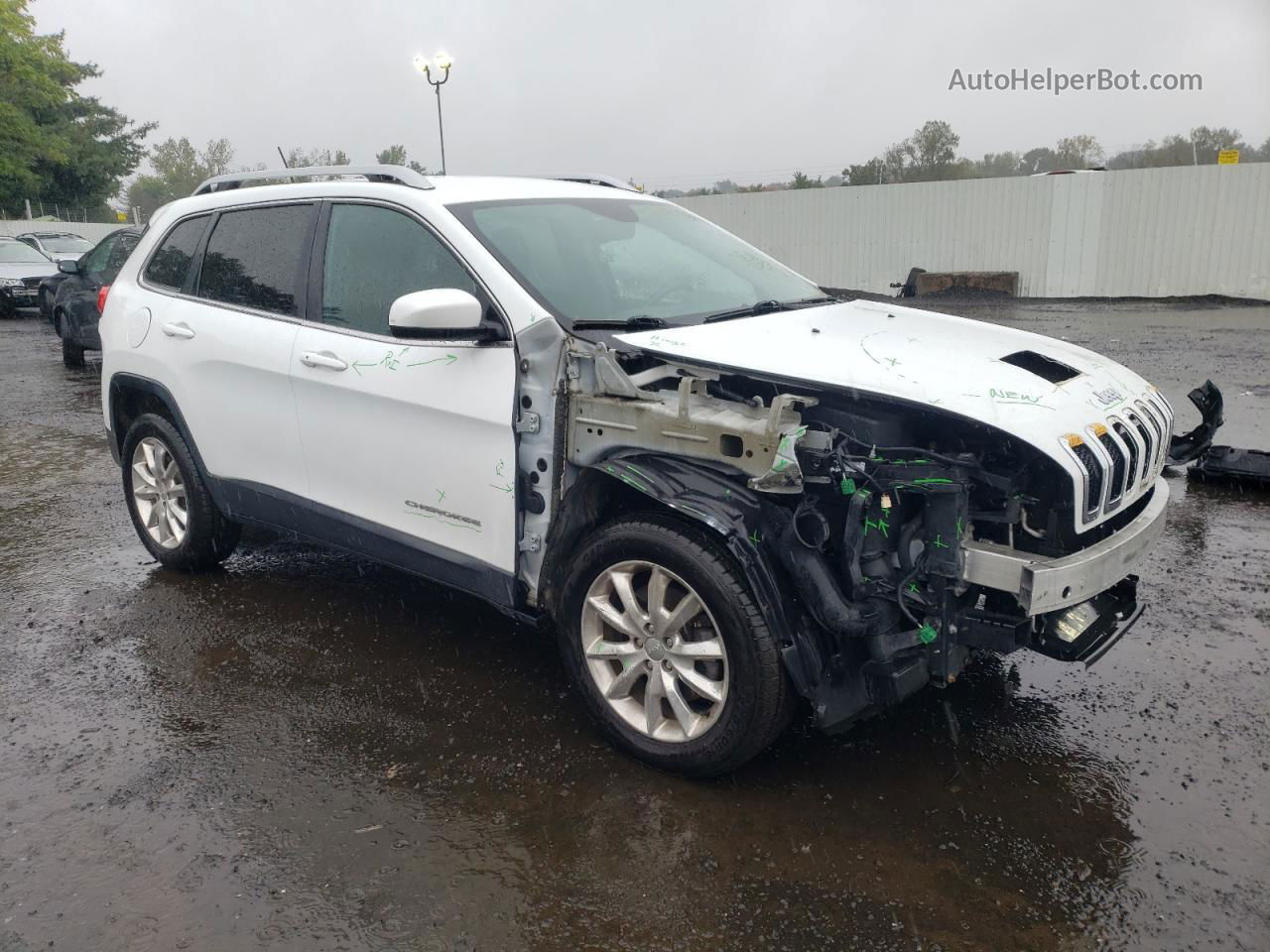 2014 Jeep Cherokee Limited White vin: 1C4PJMDS2EW222820