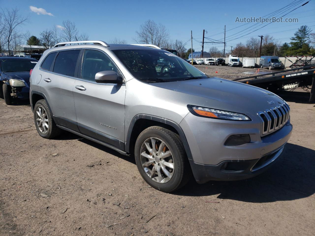 2015 Jeep Cherokee Limited Silver vin: 1C4PJMDS2FW501976