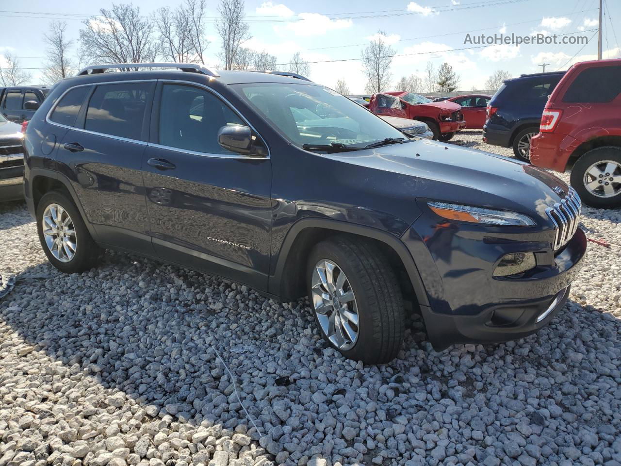 2015 Jeep Cherokee Limited Blue vin: 1C4PJMDS2FW544388