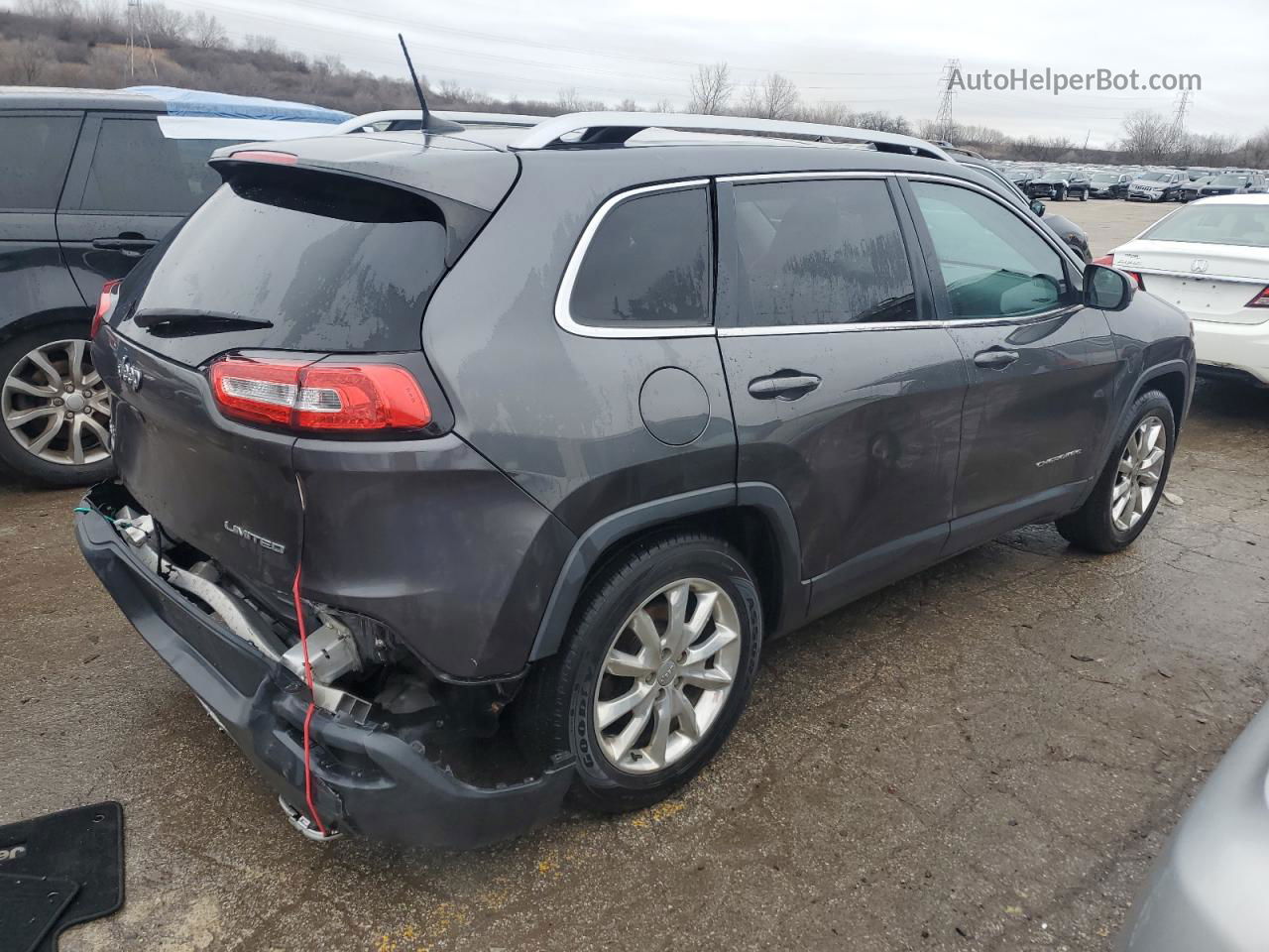 2016 Jeep Cherokee Limited Gray vin: 1C4PJMDS2GW183407