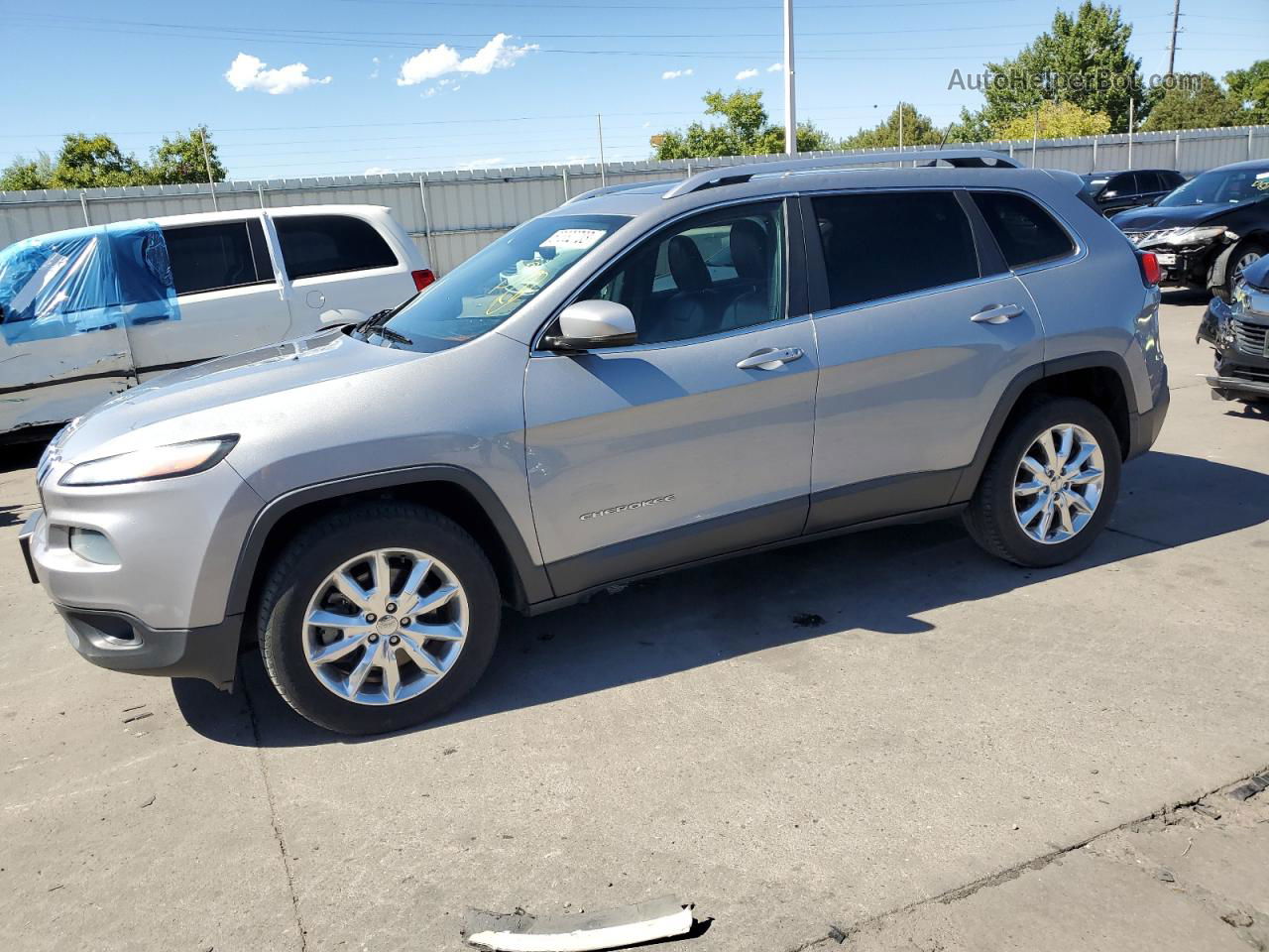 2014 Jeep Cherokee Limited Silver vin: 1C4PJMDS3EW259892