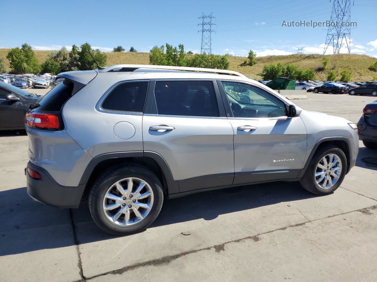 2014 Jeep Cherokee Limited Silver vin: 1C4PJMDS3EW259892