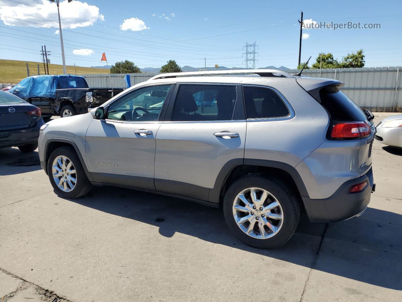 2014 Jeep Cherokee Limited Silver vin: 1C4PJMDS3EW259892